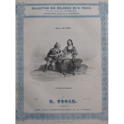 PROGH Heinrich La Fille du Pécheur Chant Piano ca1840