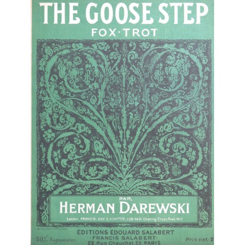 DAREWSKI Herman The Goose Step Piano 1915