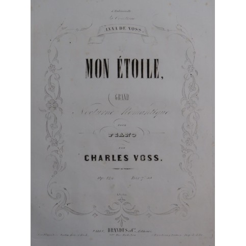 VOSS Charles Mon Étoile op 129 Piano ca1850