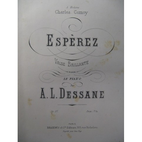 DESSANE A. L. Espèrez Piano 1873