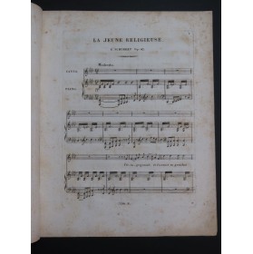 SCHUBERT Franz La Jeune Religieuse Ballade op 43 Chant Piano ca1835