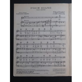 RAPEE Erno POLLACK Lew Pour Diane Chant Piano 1928