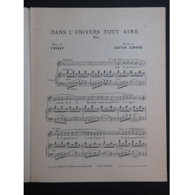 LEMAIRE Gaston Dans l'univers tout aime Chant Piano ca1895