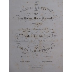 BEETHOVEN Quatuor op 127 1er Violon ca1840