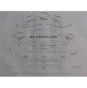 TOLBECQUE J. B. Le Comte Ory Quadrille No 1 Piano Flûte ou Violon ca1830