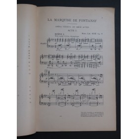 LA GYE Paul La Marquise de Fontanay Opéra Dédicace Chant Piano 1924