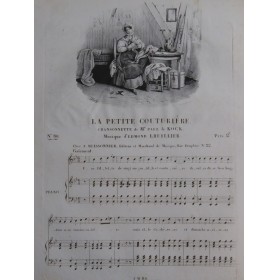 LHUILLIER Edmond La Petite Couturière Chant Piano ca1830