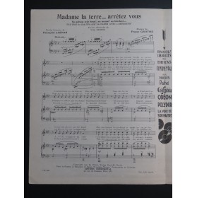 GROTHE Franz Madame la terre... arrêtez vous Chant Piano 1942