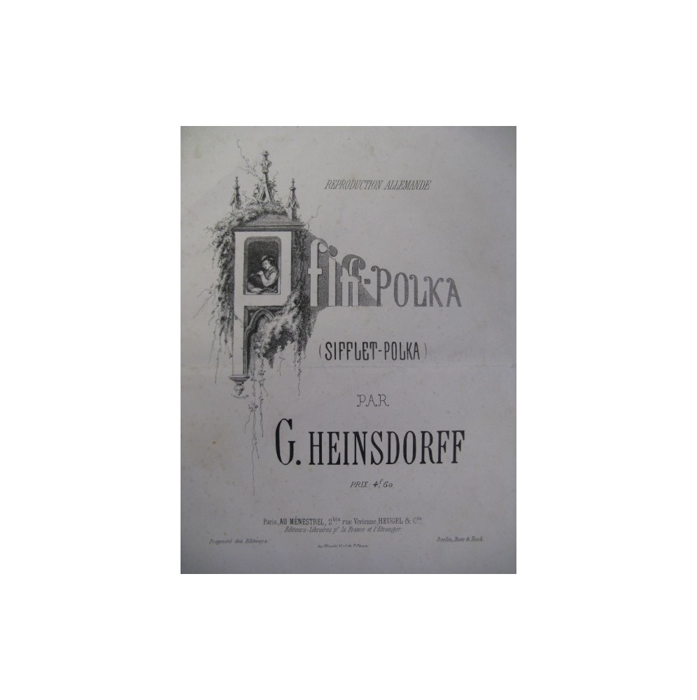 HEINSDORFF G. Pfiff Polka Piano 1861