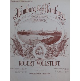 VOLLSTEDT Robert Hamburg bleibt Hamburg Piano Violon ca1890