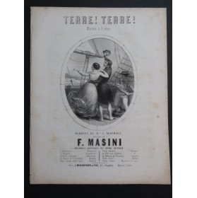 MASINI F. Terre ! Terre ! Chant Piano ca1840