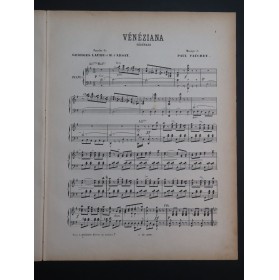 FAUCHEY Paul Vénéziana Chant Piano ca1888