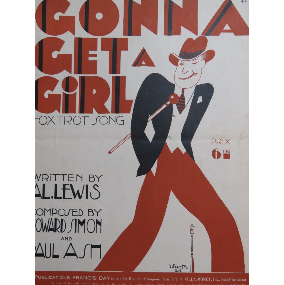 HOWARD Simon ASH Paul Gonna Get A Girl Chant Piano 1928