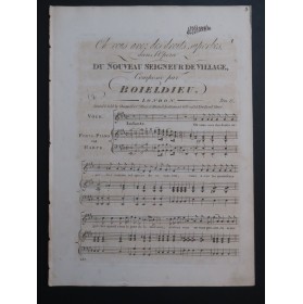 BOIELDIEU Adrien Le Nouveau Seigneur de Village No 8 Chant Piano ca1830