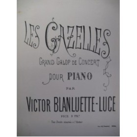 BLANLUETTE-LUCE Victor Les Gazelles Piano