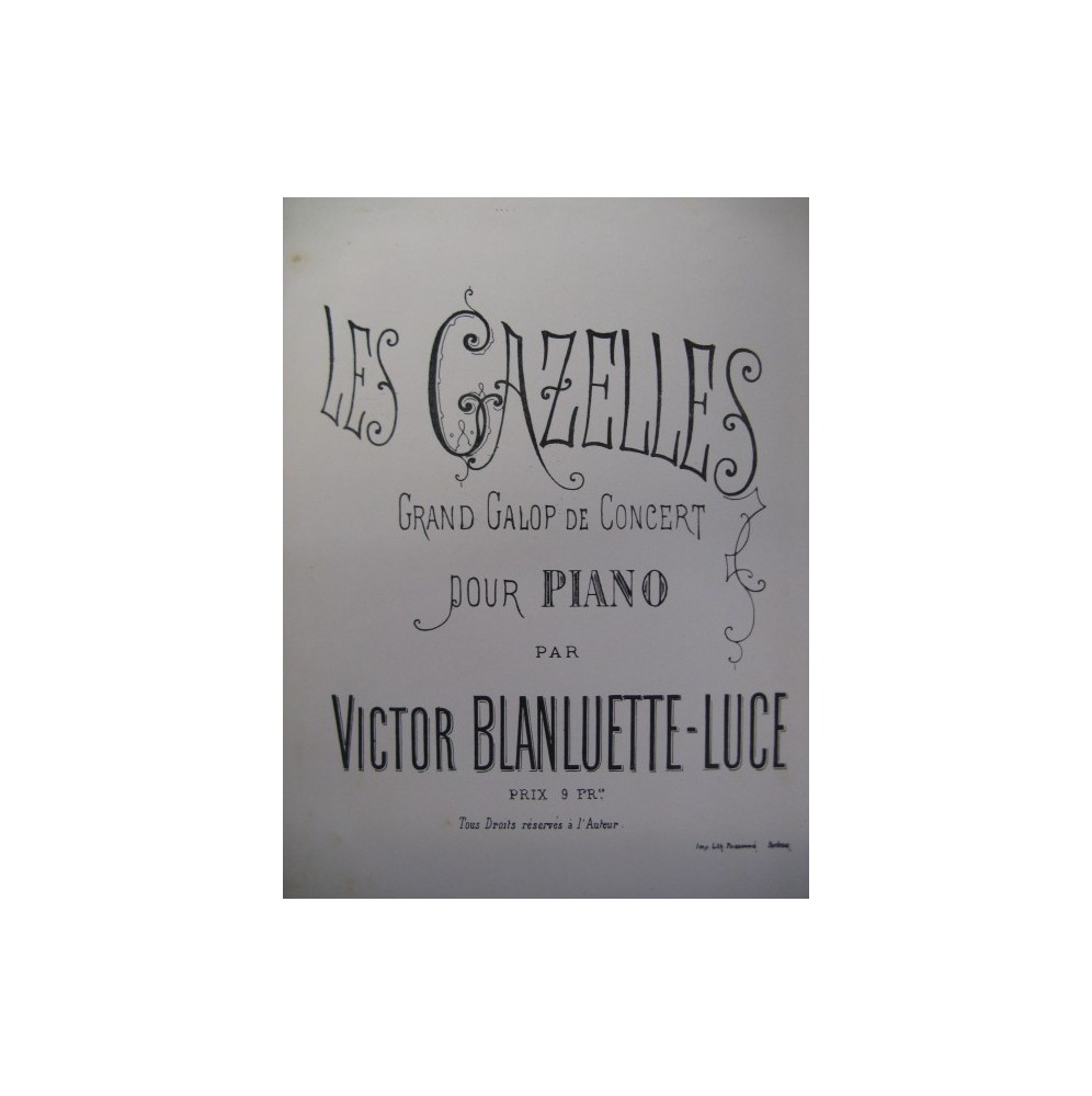 BLANLUETTE-LUCE Victor Les Gazelles Piano