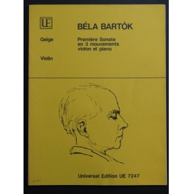 BARTOK Béla Première Sonate Piano Violon