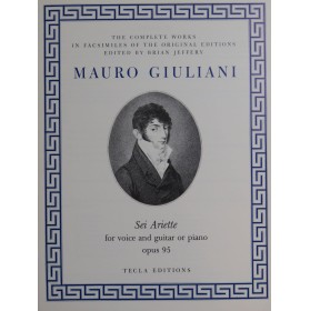 GIULIANI Mauro Sei Ariette op 95 Chant Piano ou Guitare 1987