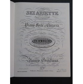 GIULIANI Mauro Sei Ariette op 95 Chant Piano ou Guitare 1987