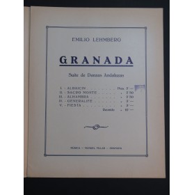 LEHMBERG Emilio Granada Danzas Andaluzas No 1 Albaicin Piano