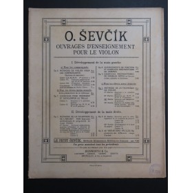 SEVCIK Otakar Méthode de la Technique du Violon 3ème Partie Violon 1901