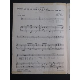 PARÉS VAN PARYS Pourquoi n'aim's tu pas les femmes Chant Piano 1929