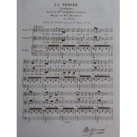 MALIBRAN Marie La Pensée Chant Piano ca1830