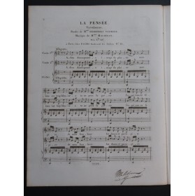 MALIBRAN Marie La Pensée Chant Piano ca1830