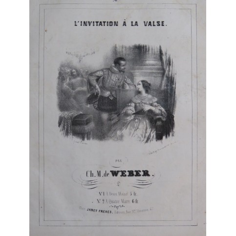 WEBER L'Invitation à la Valse op 65 Piano ca1840