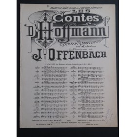 OFFENBACH Jacques Les Contes d'Hoffmann No 16 Chant Piano ca1881