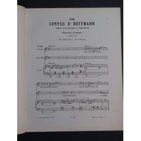 OFFENBACH Jacques Les Contes d'Hoffmann No 16 Chant Piano ca1881