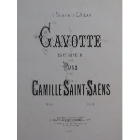 SAINT-SAËNS Camille Gavotte op 23 Piano 1872