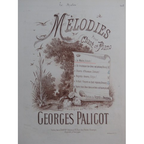 PALICOT Georges Le Matin Chant Piano ca1885