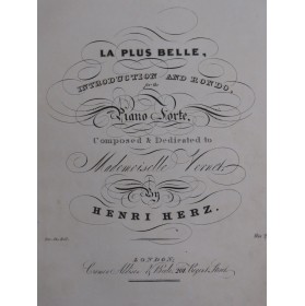 HERZ Henri La Plus Belle Piano ca1840