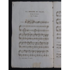 VIMEUX Joseph La Bergère du Valais Chant Guitare ca1830