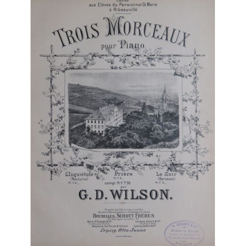 WILSON G. D. Prière Piano ca1885