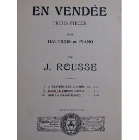 ROUSSE J. En Vendée No 2 Dans le Chemin Creux Piano Hautbois 1910