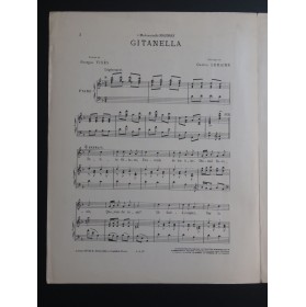 LEMAIRE Gaston Gitanella Dédicace Chant Piano 1914