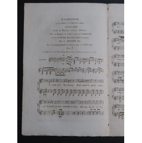 BERTON F. Fils Magdeleine Chant Guitare ca1820