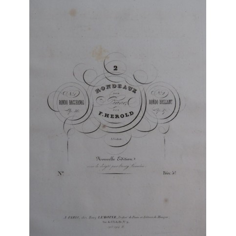 HEROLD Ferdinand Rondo Bacchanal op 36 Piano ca1837