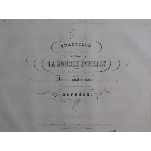 DUFRÈNE Quadrille sur La Double Échelle A. Thomas Piano ca1825