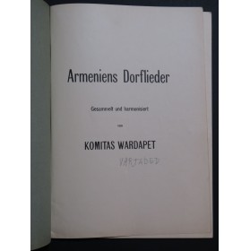 KOMITAS Vardapet Armeniens Dorflieder Chant Piano