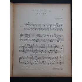 STORONI J. Amapa Tango Brésilien Piano 1913