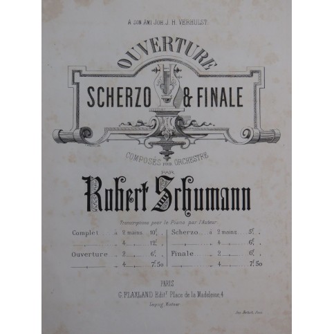 SCHUMANN Robert Finale op 52 Piano 4 mains ca1862