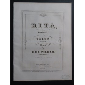 DE VILBAC Renaud Valse Brillante sur Rita Piano 4 mains ca1860