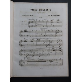 DE VILBAC Renaud Valse Brillante sur Rita Piano 4 mains ca1860