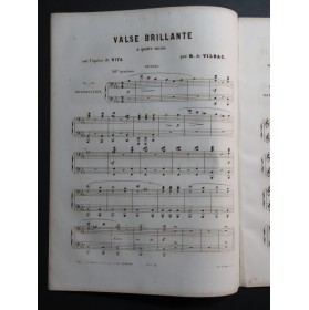 DE VILBAC Renaud Valse Brillante sur Rita Piano 4 mains ca1860