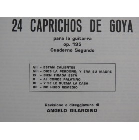 CASTELNUOVO-TEDESCO Mario Caprichos de Goya No 7 à 12 op 195 Guitare 1981