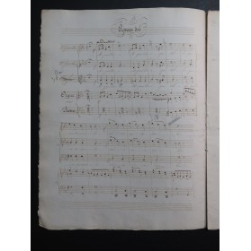 COURTIN Henri Agnus Dei Manuscrit Chant Orgue ou Piano XIXe