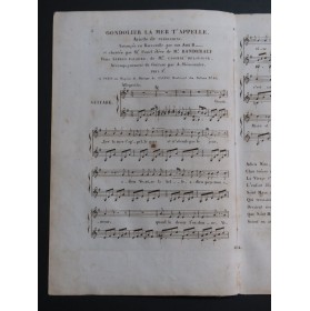 PERRUCHINI Gondolier La Mer t'appelle Chant Guitare ca1820